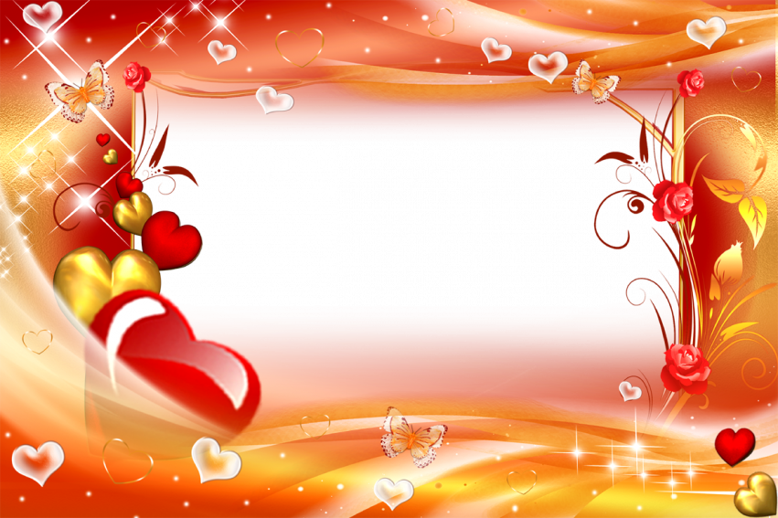 HD Love Rose Flower Frame PNG Download