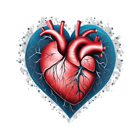 Heart shaped human heart design in Png format