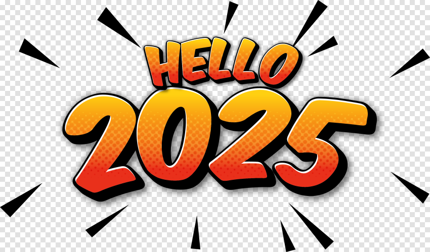 Hello 2025 PNG Text 3d Font Images HD Editing