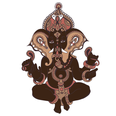 Hindu Lord Ganesha Ornate Sketch Drawing, Tattoo