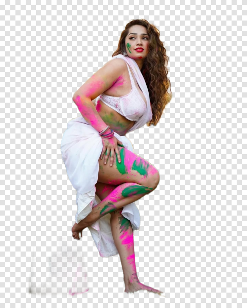 Holi Girl Colorful Png Image Free Thumbnail Stock