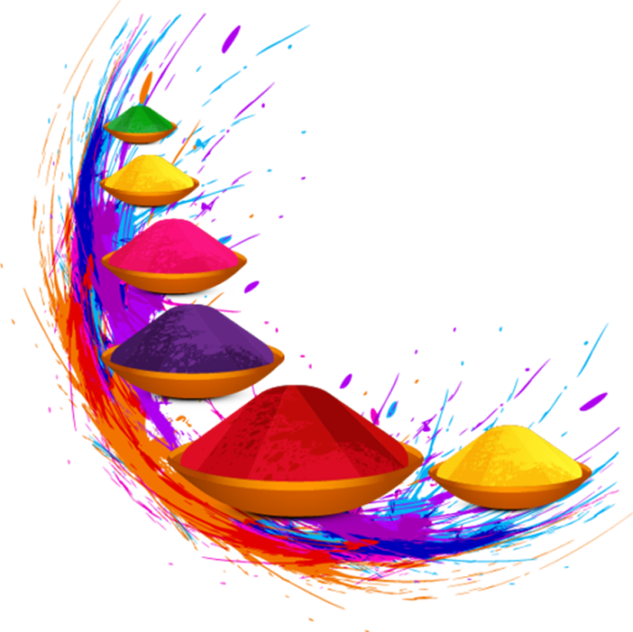 Holi Gulal Border PNG For Editing