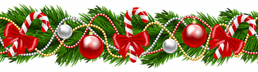 Holly Christmas Garland PNG Transparent