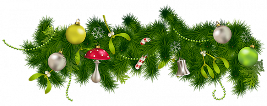 Holly Christmas Garland PNG Transparent