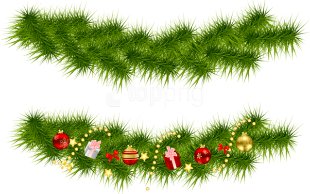 Holly Christmas Garland PNG Transparent