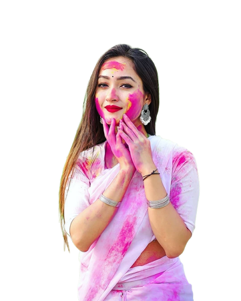 Hot Girls PNG Image For Happy Holi Editing Full Colorful
