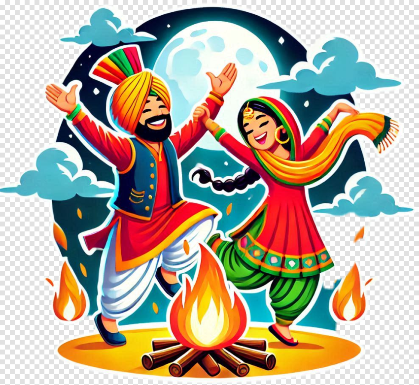 India Lohri Dancing Png Transparent Background