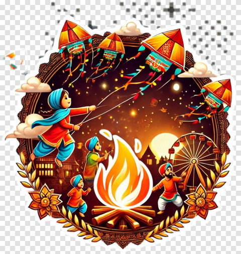 India Lohri Png For Whatsapp Greetings