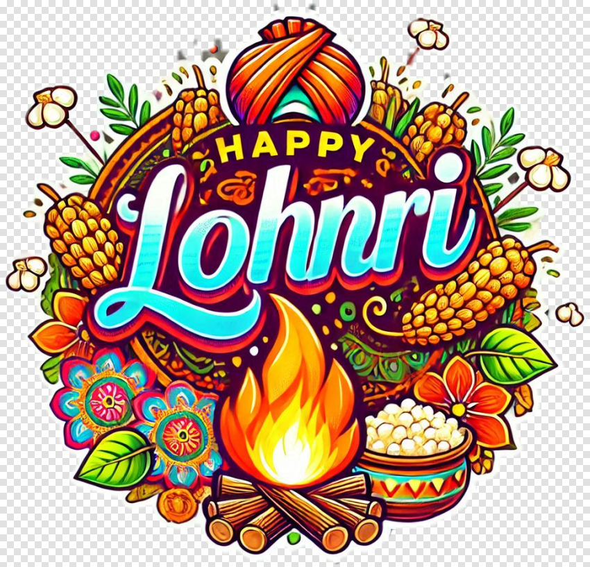 India Lohri Png Text Hd For Traditional Themes