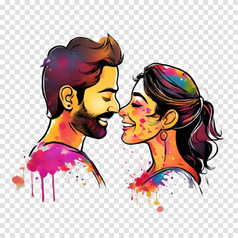 Indian Festival Holi Colors Holi Png Holy Couple Png Image Free