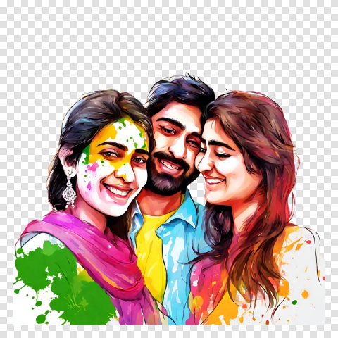 Indian Festival Holi Colors Holi Png Holy Couple Png Image Hd