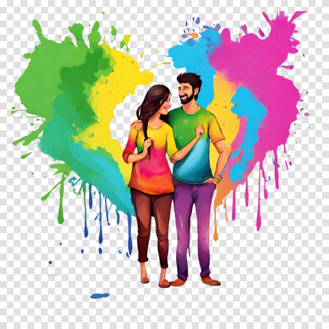 Indian Festival Holi Colors Holi Png Holy Couple Png Images