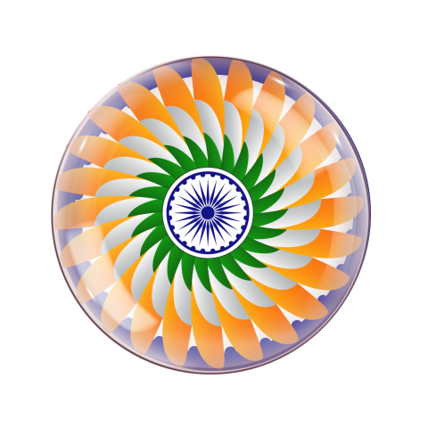 Indian flag displayed on a glass ball Png Images and celebration