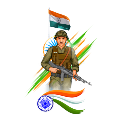 Indian flag vector clip art png Fouj image download transparent background