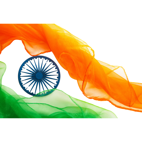 Indian flag waves proudly in the air, symbolizing freedom and unity on August 15th