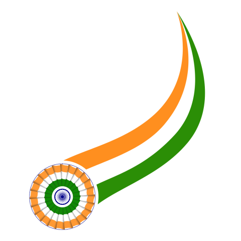 Indian flag waving in the shape of a wave, 15 August PNG