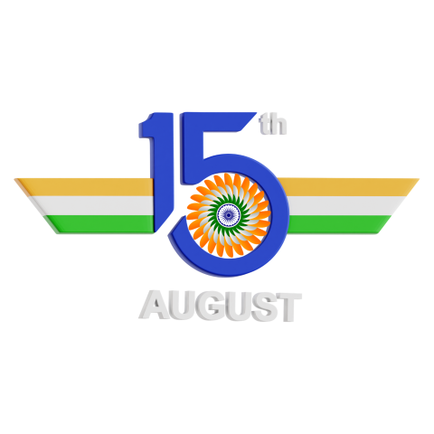 Indian flag with 15th August logo, perfect for Independence Day celebrations