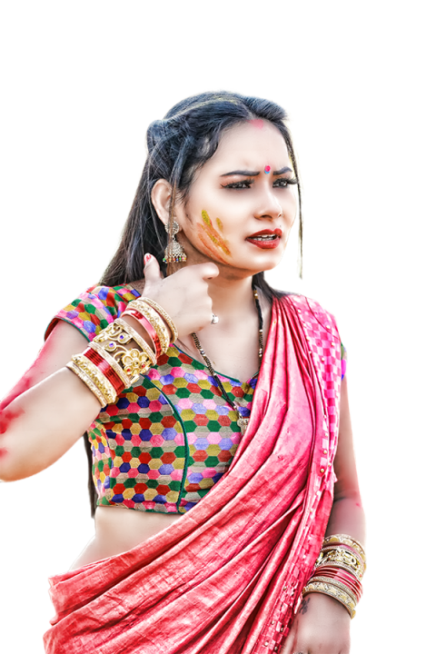 Indian Model Girl PNG for Happy Holi Editing