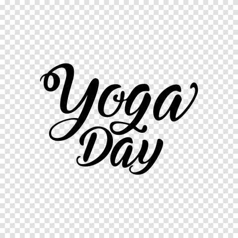 International Yoga Day Black Text Images PNG