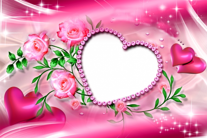 Love Rose Flower Frame PNG Download Free