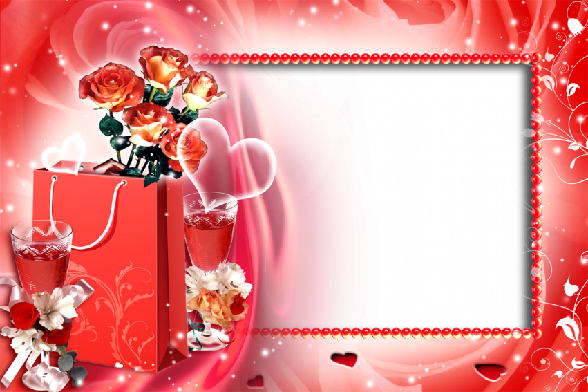 Love Rose Flower Frame PNG Free Transparant