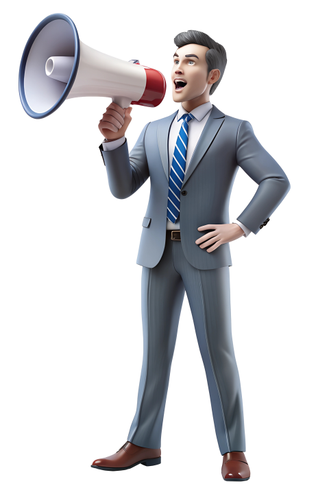 Man speaking with megaphone illustration Png clipart Free