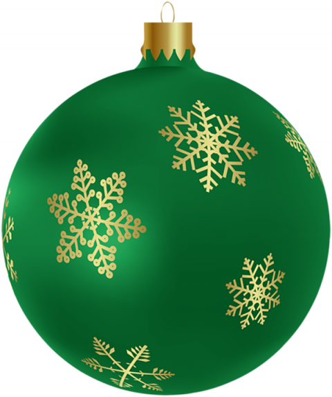 Merry Christmas Green Baubles PNG Images Full HD