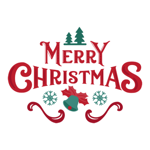 Merry Christmas Lettering Badge PNG