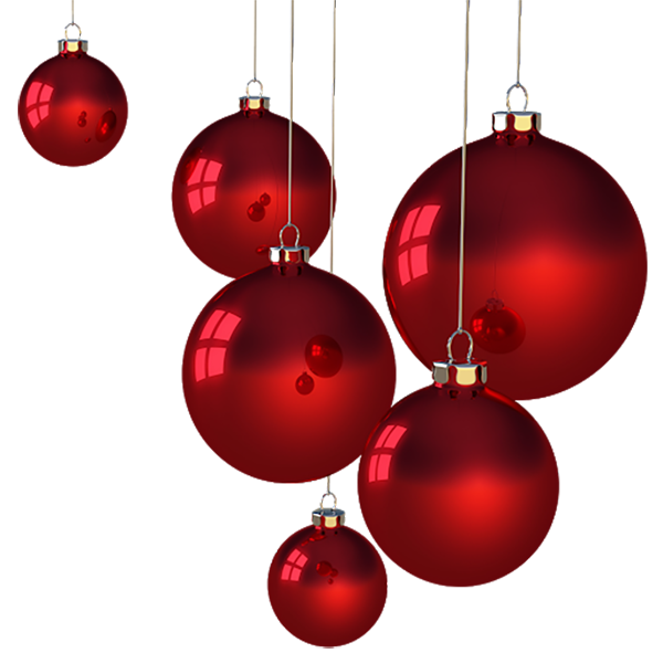 Merry Christmas Red Baubles PNG Images Download