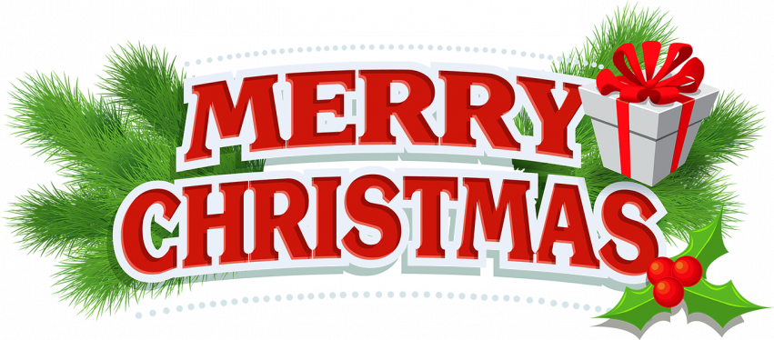 Merry Christmas Text Design PNG CliparT