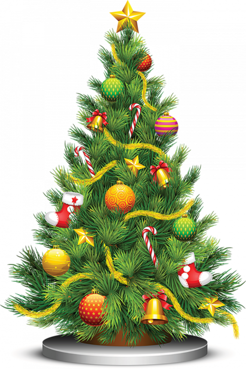 Merry Christmas Tree PNG Transparent Background