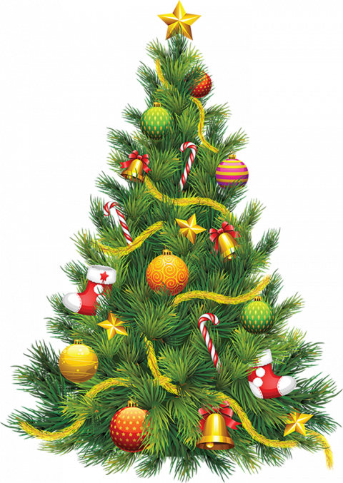 Merry Christmas Tree PNG Transparent Background