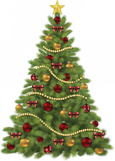 Merry Christmas Tree PNG Transparent Background