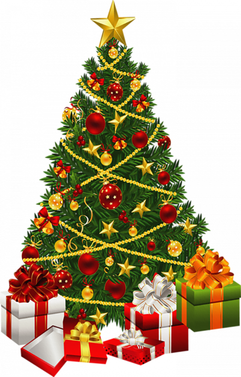Merry Christmas Tree PNG Transparent Background