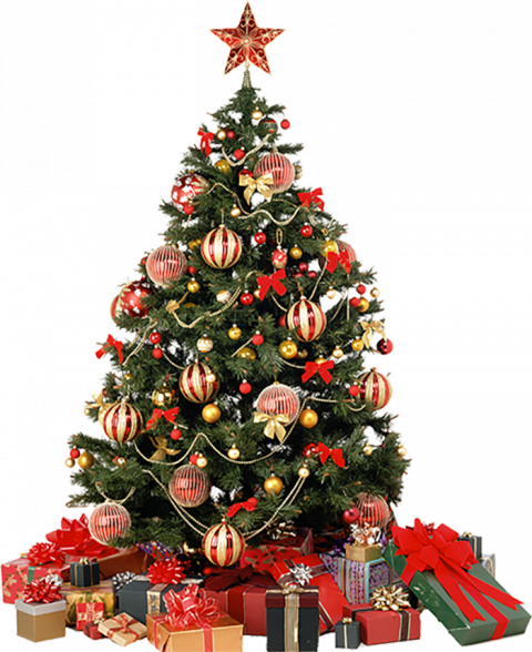 Merry Christmas Tree PNG Transparent Background