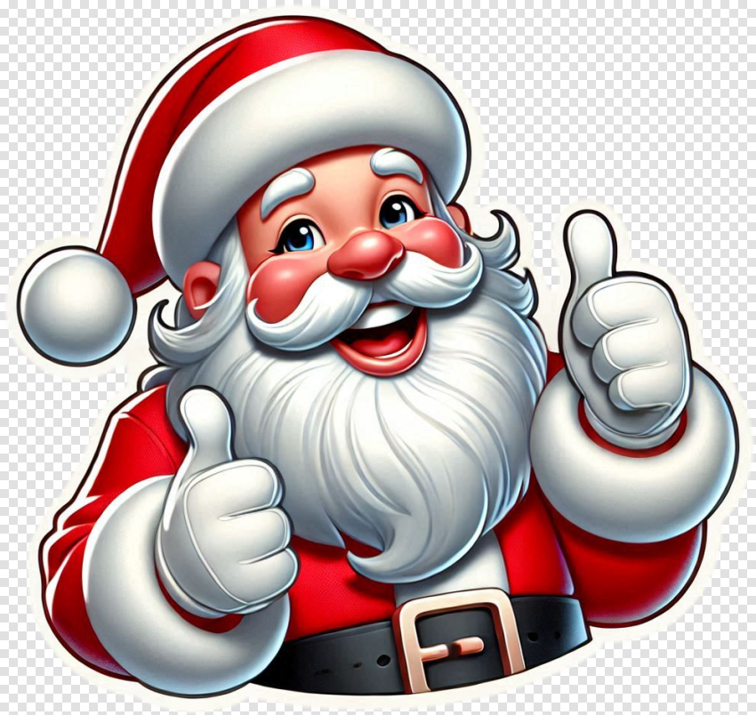 Modern Smiling Santa Claus Png Design