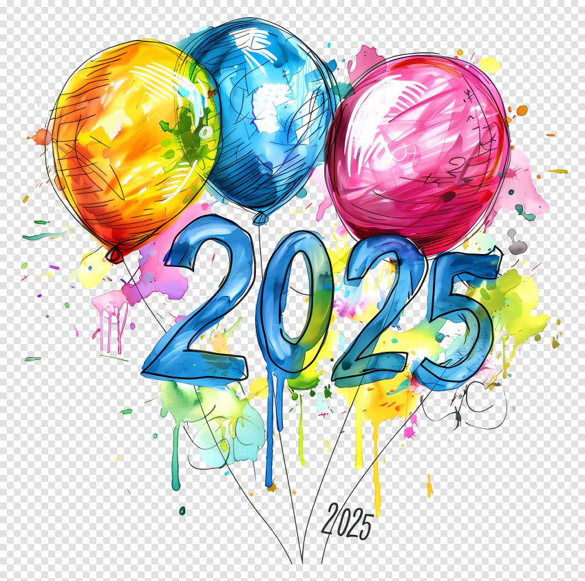 New Year 2024 Bold Balloons For Picsart Editing HD