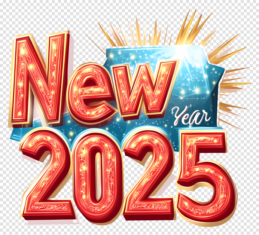 New Year 2025 Clipart Text Png Image