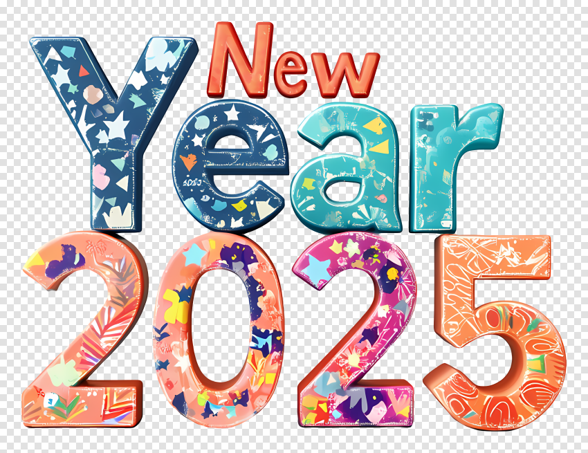 New Year 2025 Png Transparent Background