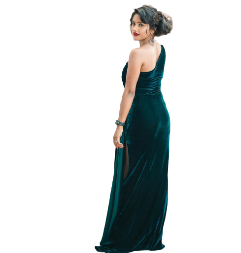 Nisha Guragain PNG Transparent in Black Dress
