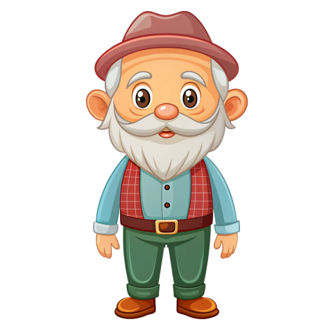 Old man cartoon character png transparent background