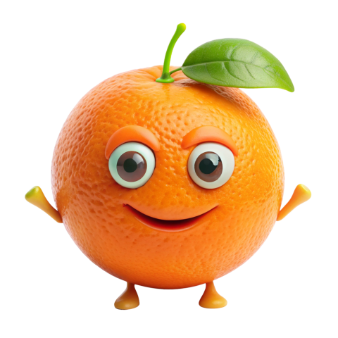 Orange fruit cartoon character png free Vector Clipart