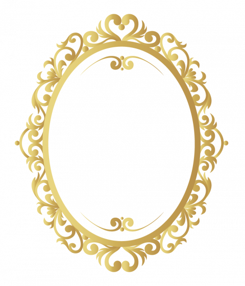 Ovel Vector Gold pattern border frame png