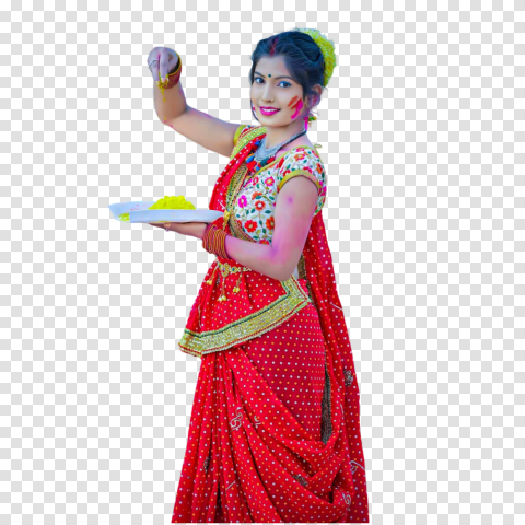 Photo Png Of Indian Girl Celebrating Holi Festival