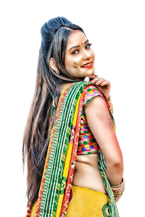 Picsart Holi Photo Editing Girls PNG Download