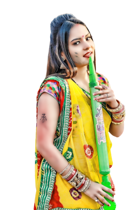 Picsart Holi Photo Editing Girls PNG Download