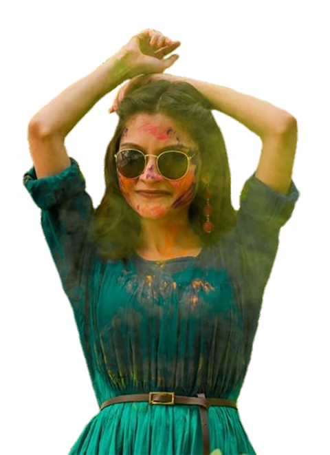 Picsart Holi Photo Editing Girls PNG Download HD