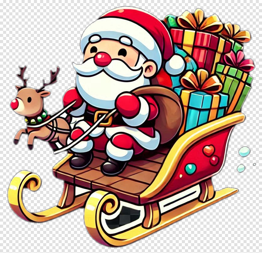 Picsart Santa Claus Png With Sleigh Flying