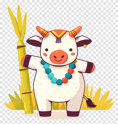 Pongal Cow For Holiday Png Image Free