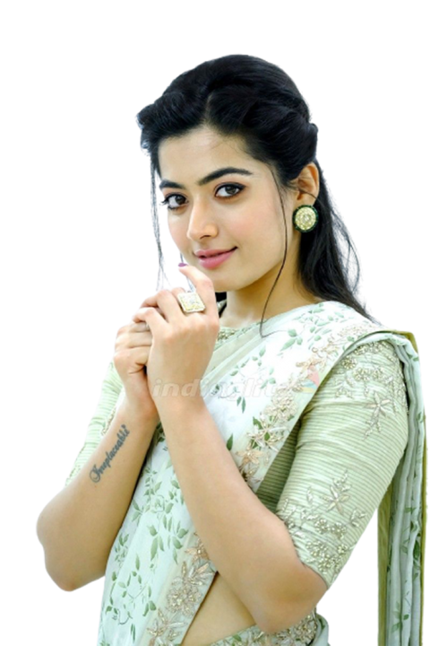 Rashmika Mandanna Girl PNG in Saree